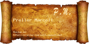 Preller Marcell névjegykártya